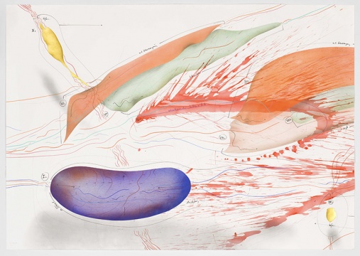 朱莉德·福格特(Jorinde Voigt)《地球之歌,第四章节:告别》 141 x 200cm x 3 纸面墨水、金叶、印度墨水、油蜡笔、丙烯墨水、彩色粉笔、铅笔 2016
朱莉德·福格特(Jorinde Voigt)《地球之歌,第四章节:告别》 141 x 200cm x 3 纸面墨水、金叶、印度墨水、油蜡笔、丙烯墨水、彩色粉笔、铅笔 2016