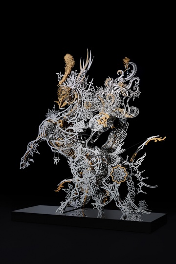 席时斌 《符号与记忆之马》282x240x85cm 不锈钢、钛金镀膜、木料、亚克力、铅水晶 2014
RMB:50万元
席时斌 《符号与记忆之马》282x240x85cm 不锈钢、钛金镀膜、木料、亚克力、铅水晶 2014
RMB:50万元