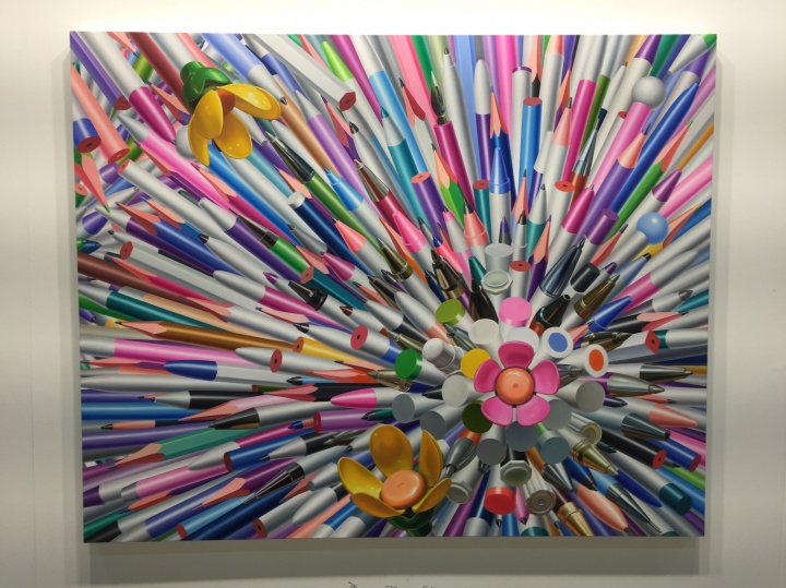 芳草地画廊带来的韩国艺术家洪京泽作品 《笔》 130×162cm 布面油彩 2017
