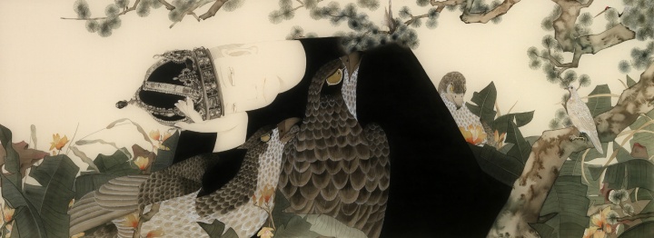 《争渡》 59×160cm 绢本设色 2016
《争渡》 59×160cm 绢本设色 2016