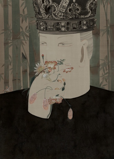 《挂枝》 68×48cm 绢本设色 2017
《挂枝》 68×48cm 绢本设色 2017