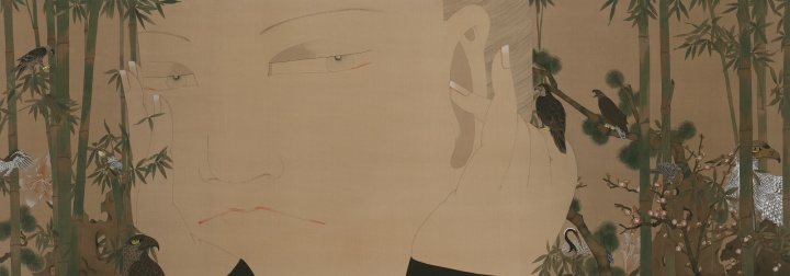 《月见》 59×160cm 绢本设色 2017
《月见》 59×160cm 绢本设色 2017