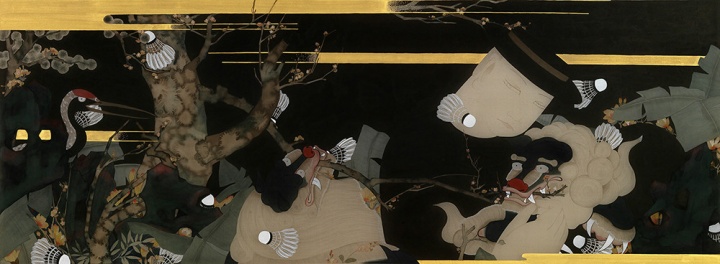 《盈袖》 59×159cm 绢本设色 2016
《盈袖》 59×159cm 绢本设色 2016