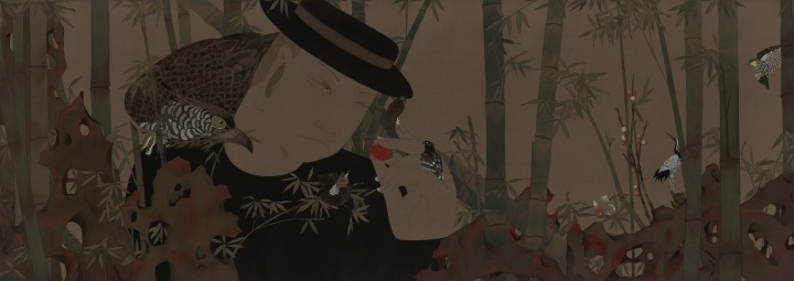 《软软》 58×160cm 绢本设色 2017
《软软》 58×160cm 绢本设色 2017