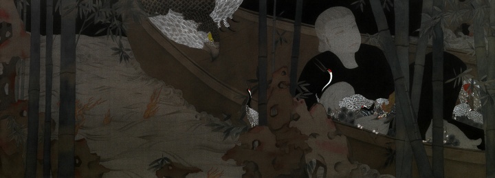 《也游》 59×160cm 绢本设色 2016
《也游》 59×160cm 绢本设色 2016
