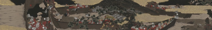 《鸟·袅》 58×389cm 绢本水墨、金箔 2017
《鸟·袅》 58×389cm 绢本水墨、金箔 2017