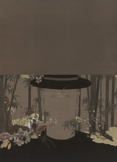 《蘸》 119×89cm 绢本设色 2017
《蘸》 119×89cm 绢本设色 2017