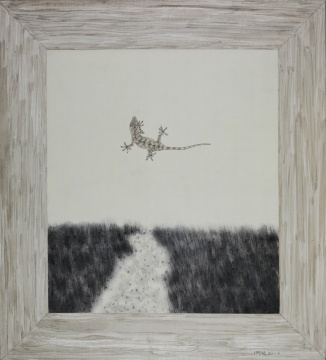 《窗外 天空（2》）58.5×53cm 绢本水墨 2017
