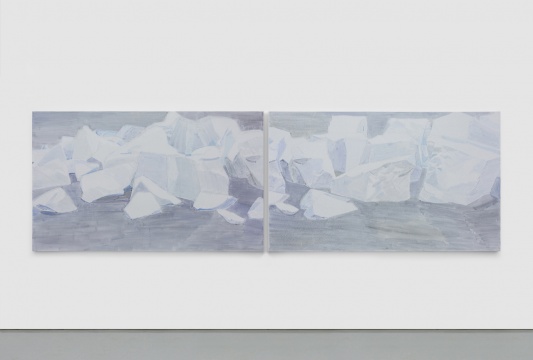 石至莹 《白石No.6》&《白石No.5》 150×500cm 布面油画 2017
