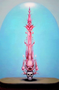 《植物塔之一(向Jerome Bosch致敬)》 146 × 97 cm 布面油画 2016
《植物塔之一(向Jerome Bosch致敬)》 146 × 97 cm 布面油画 2016