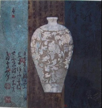王赞《古瓶 II》69.2×67.8cm,纸面水墨
