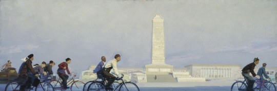 《晨》  101×301cm 布面油画   1961年 中央美术学院美术馆藏
