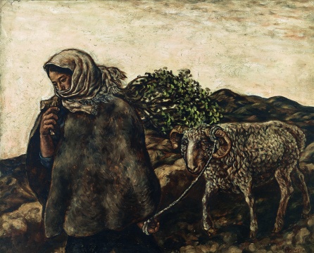 ​张晓刚《草原组画：晚风》78×95.3cm 布面油彩1984年
