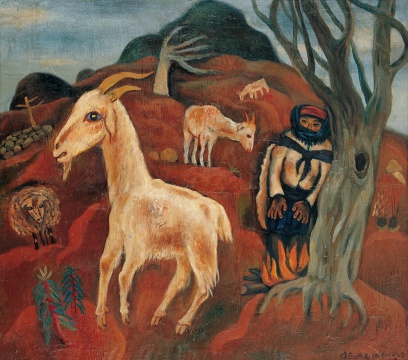 ​毛旭辉《圭山组画——山羊》 84×95cm 布面油彩1986年
