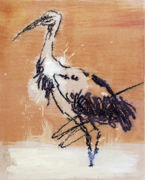 叶永青《画鸟》 100×80cm 布面丙烯2010年
