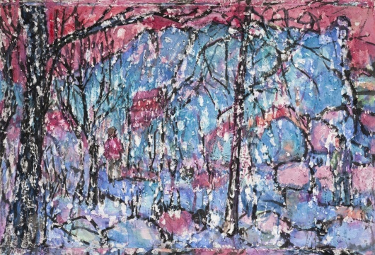 《飞雪岩》 130×200cm 布面油画 2017
《飞雪岩》 130×200cm 布面油画 2017