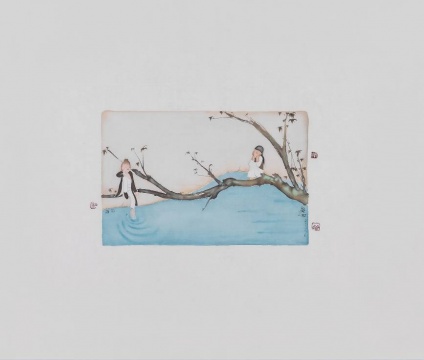 《二十四节气---谷雨》 55×65cm 绢本水墨 2017
