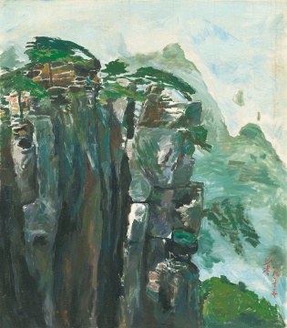 《风景》 77×67.5cm 布面油画1989年
《风景》 77×67.5cm 布面油画1989年
