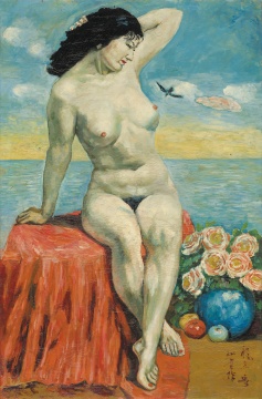《女神》117×77cm布面油画1988年
《女神》117×77cm布面油画1988年