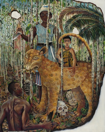 贝宁女战士 2016 布面油画 150×120cm
贝宁女战士 2016 布面油画 150×120cm