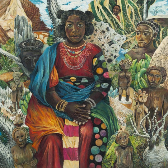 马达加斯加的自画像 2015 布面油画 120×120cm
马达加斯加的自画像 2015 布面油画 120×120cm