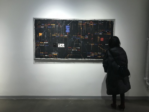 安立奎·布里克曼 《黑色混乱》105×205cm 油画(钢网)  2011
