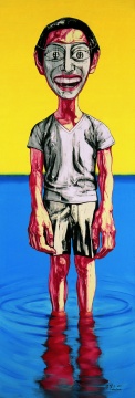 曾梵志 《面具系列》 199.6x69.2cm 布面油画 2000
曾梵志 《面具系列》 199.6x69.2cm 布面油画 2000