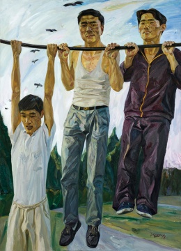 刘小东《人鸟 》 167×120cm 布面油画 1990

估价：RMB:8,000,000-10,000,000 
