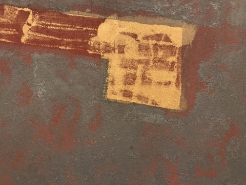 安东尼奥·迪亚斯《无题》（细节）75×240cm  布面铜皮和丙烯 1985 
