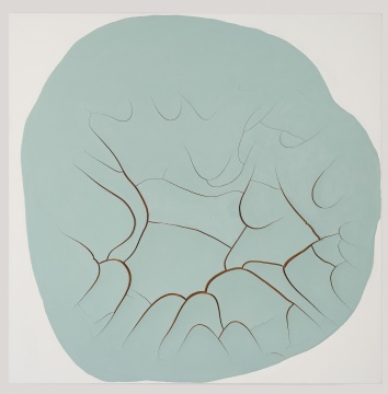 阿德里安娜·瓦雷让《涡流-回旋 》 150×150cm 布面油彩和石膏 2013

