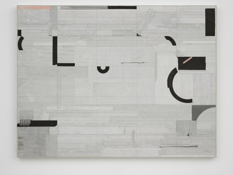 梁铨《荷塘II 》 122×160cm 色、墨、宣纸拼贴于宣纸 2016

