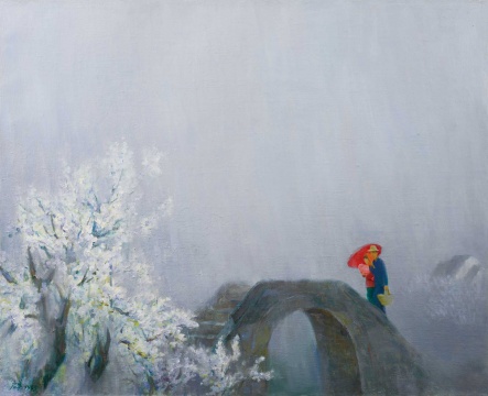 韦启美 《春雨江南》  65.5×80cm 布面油画 1995

估价：RMB  600,000-800,000
