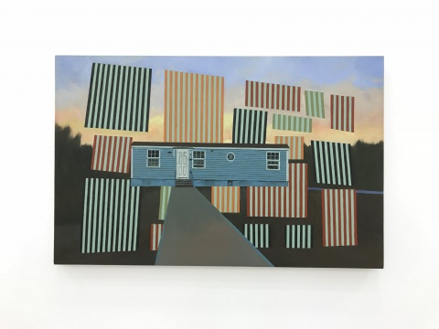 《后现代的日落》61x95cm 布面油画 2013
《后现代的日落》61x95cm 布面油画 2013