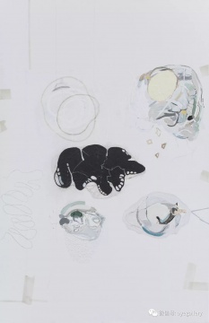 《黑色面糊团》 135x88cm 布面丙烯 2016
《黑色面糊团》 135x88cm 布面丙烯 2016