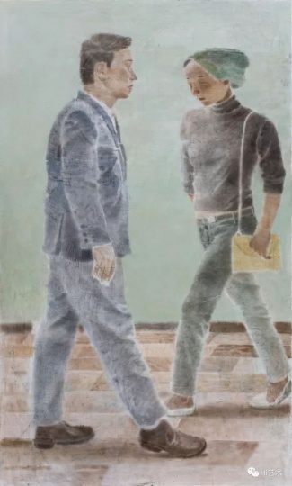 《两个人Ⅱ》 200×120cm 木板坦培拉 2017
《两个人Ⅱ》 200×120cm 木板坦培拉 2017
