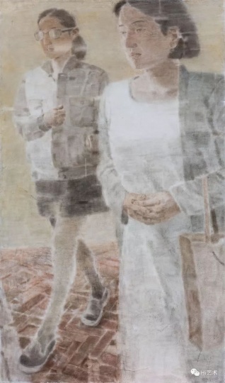 《两个人Ⅲ》 200×120cm 木板坦培拉 2017
《两个人Ⅲ》 200×120cm 木板坦培拉 2017