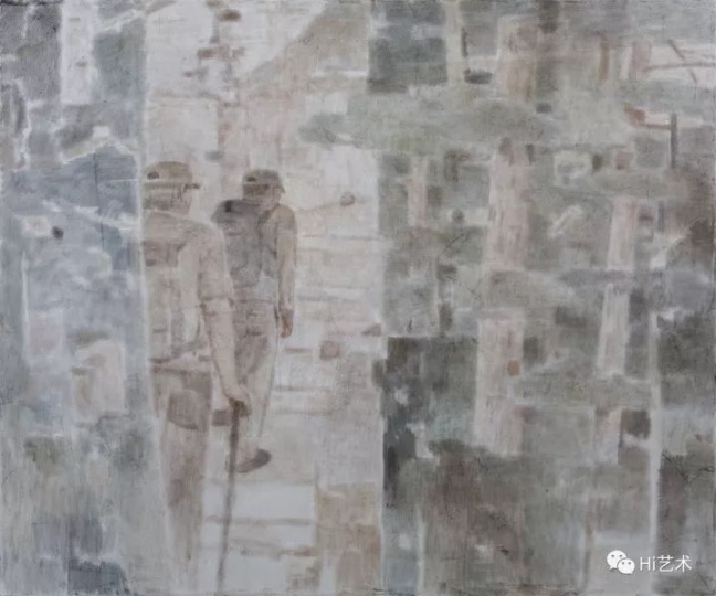 《看见山Ⅰ》 200×240cm 布面坦培拉 2017
《看见山Ⅰ》 200×240cm 布面坦培拉 2017