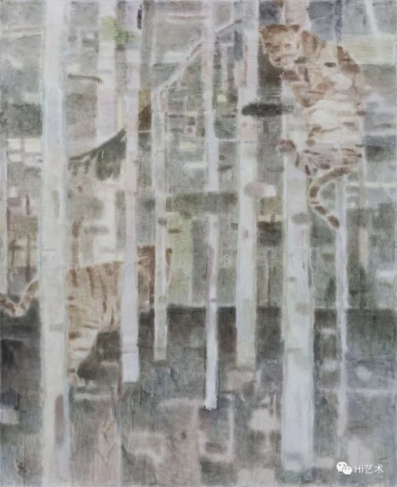 《两只老虎》 240×200cm 布面坦培拉 2017
《两只老虎》 240×200cm 布面坦培拉 2017