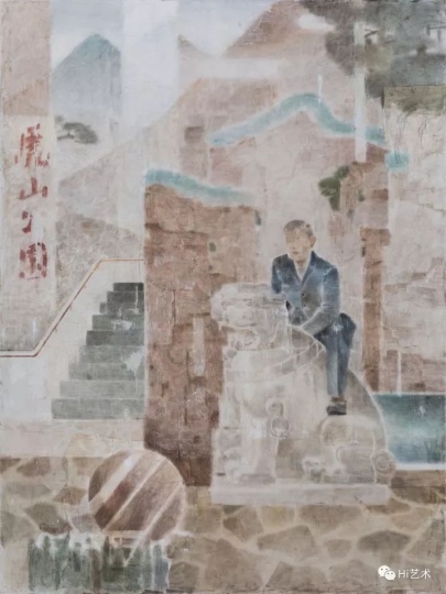 《虎山公园》280×210cm 布面坦培拉 2017
《虎山公园》280×210cm 布面坦培拉 2017