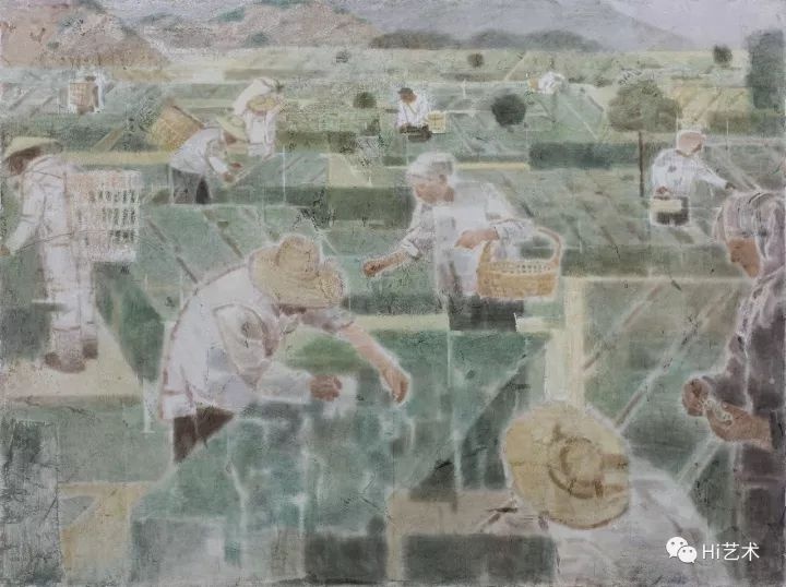 《采茶》 180×240cm 木板坦培拉 2017
《采茶》 180×240cm 木板坦培拉 2017