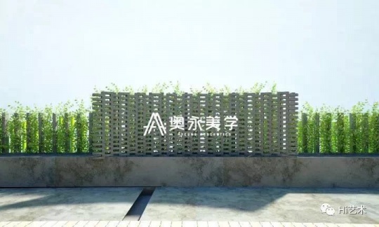 “奥永美学”作为文化项目露出在奥永广场九层天台
