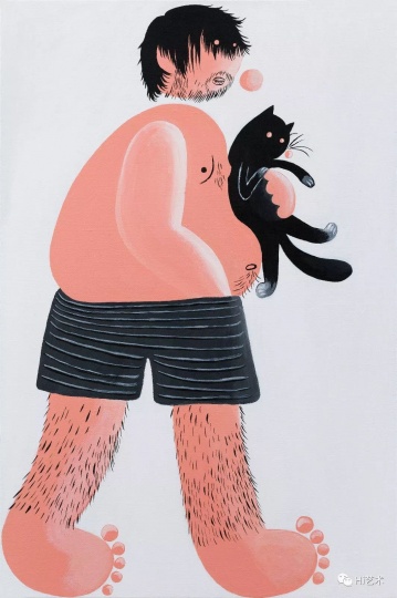 《抱猫的我》 60×40cm 布面丙烯 2017
《抱猫的我》 60×40cm 布面丙烯 2017