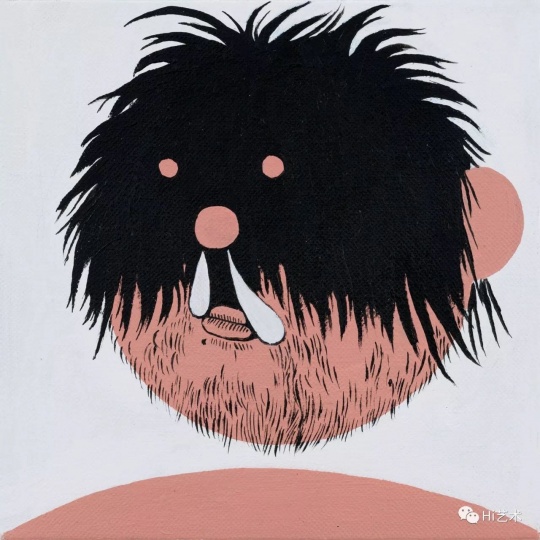 《暴走发型之二》 25×25cm 布面丙烯 2017
《暴走发型之二》 25×25cm 布面丙烯 2017