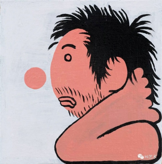 《摸头发的我》 20×20cm 布面丙烯 2017
《摸头发的我》 20×20cm 布面丙烯 2017