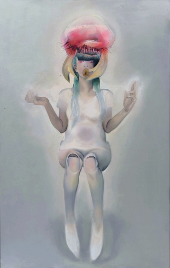 《地藏六使者-大力使者》 220cmx140cm 布面油画,水晶树脂 2015
《地藏六使者-大力使者》 220cmx140cm 布面油画,水晶树脂 2015