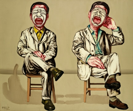 LOT 1976 曾梵志《面具系列第十六号》150×180cm 布面油画 1994

估价：1200-1800万元

少励家族藏中国当代艺术专场
