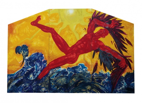 Lot2091 黄宇兴《坠海的伊卡洛斯》（三联作）244×366cm 版面油画 1999

估价：50-70万元

当代艺术夜场

