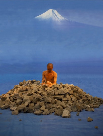 何云昌《卧游—从福冈美术馆到富士山》126 x 167 cm (展览尺寸：160 x 210 cm)  2009
