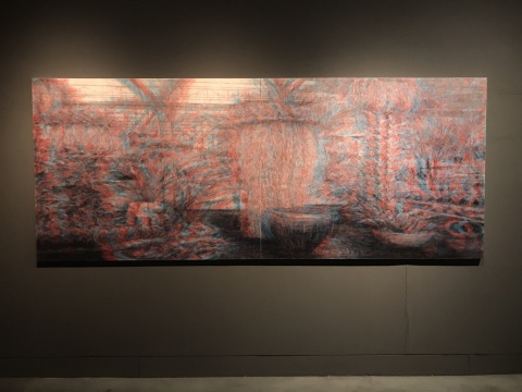 石井友人《次影像（ 温室植物园）》 130.3 x 322.2 cm (100号 x 2)  布面油画
