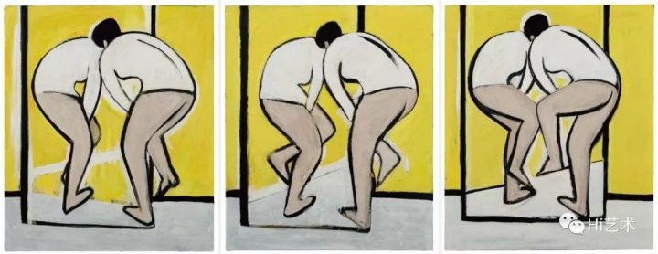 《无题-三个动作》 130×110cm×3 布面油画 2016
《无题-三个动作》 130×110cm×3 布面油画 2016
